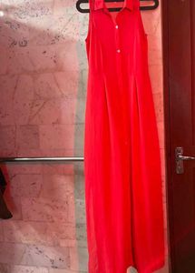 long netted sleeveless hot pink top