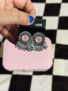 Ethnic Silver Jhumka Earrings set of three