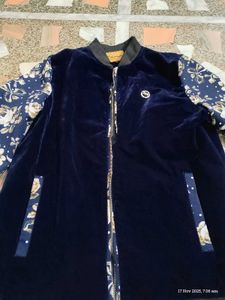 Floral Sleeve Bomber Jacket