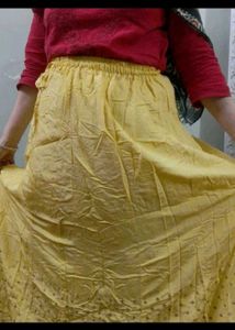 Yellow Ethnic Skirt fancy aesthetic