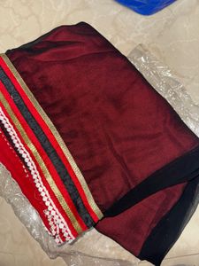Elegant Maroon and Red Saree