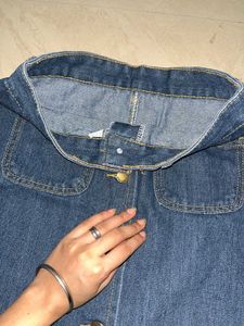 Cute Yellow Top &amp; Denim Skirt Set