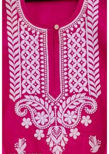 Lucknowi Embroidery Chickenkari Kurti❤️