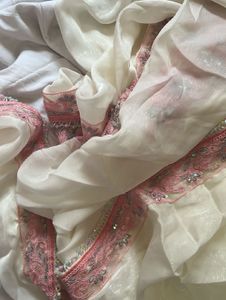 Elegant Pink Embroidered Saree with Blouse