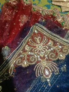 Heavy Bridal Saree With Unstichd Blouse