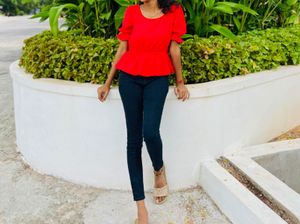 Red Peplum Top