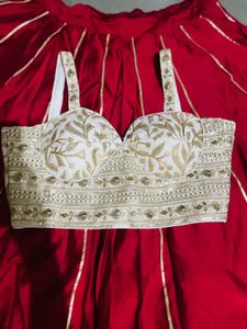 Navratri Style Red Lehenga Set