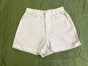 Highrise White Denim Shorts Waist 28