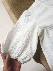 White Puff Sleeve Top