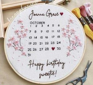 Embroidered Birthday Calendar