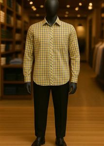 Checked Yellow Casual Like New Shirt