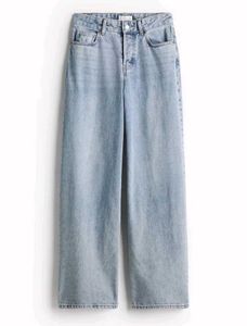 Wide leg light blue denim