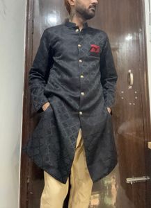 Black Sherwani With pajamas