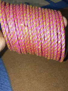 Pink &amp; Gold Sparkle Bangles