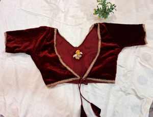 Elegant Maroon Velvet Blouse