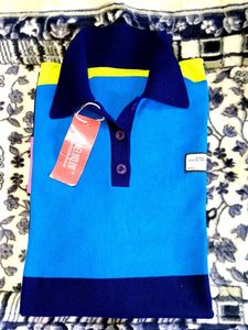 Korean Striped Polo T-Shirt💙