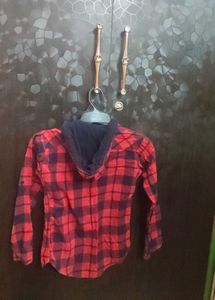 Boy&#39;s Red Plaid Shirt &amp; Tee Set
