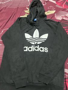 unisex Adidas Black Logo Hoodie