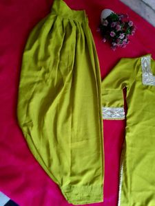 Farsi Salwar Green Kurti  Set