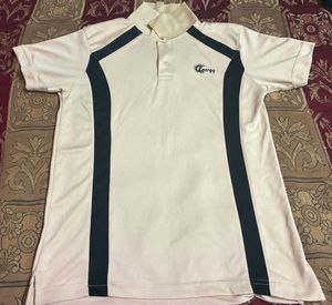 Classic Retro Sports Polo — Beige &amp; Black Stripes