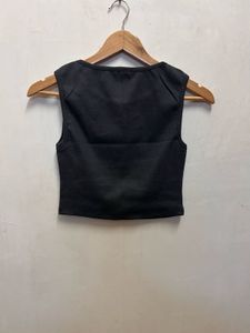 Cute Gray Crop Tank with Bows