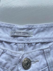 White Low Waist Bootcut Jeans