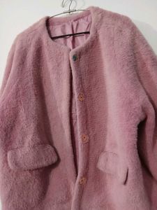 Heavy Pink Faux Fur Coat