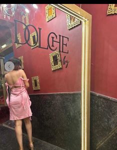Newme Pink Satin Backless Dress