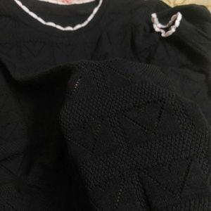 Black Knit Top