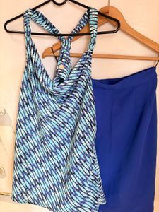 Beautiful Cowl Neck Top &amp; Skirt Set