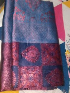 Elegant Blue &amp; Red Saree
