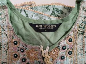 Green Floral Kurta Set