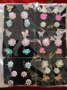 18 Pair Resin Flower and Butterfly Earrings