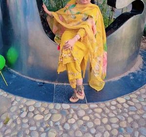 Yellow Floral Kurta Set