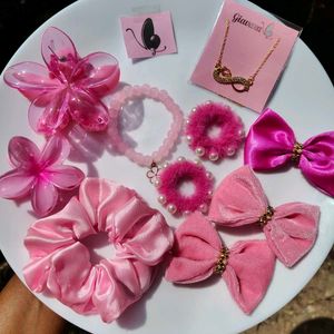 Pink Hair Accessory Set