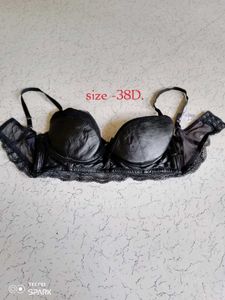 Leather Black Lace Bra