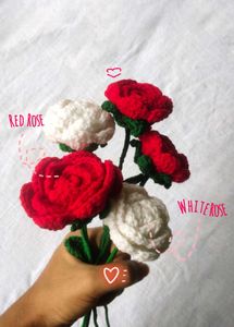 Crochet Red Rose