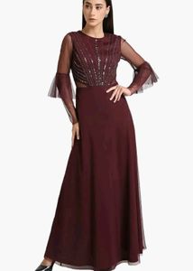Kazo Elegant Maroon Ethnic Gown