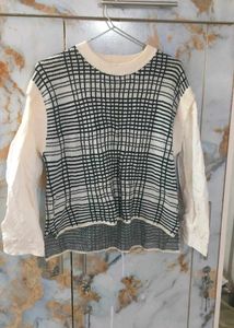 Checkered Knit Sweater