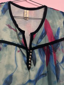 Leaf Printed Long Top