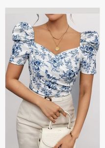 Western Style Printed Half Sleeve Top