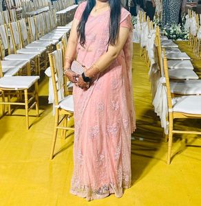 Baby Pink Colour Net Choli
