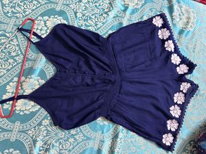 Navy Floral Jumpsuit