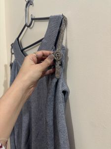 combo of Stylish Cold Shoulder and red Sweater