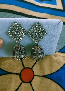 Silver Jhumka Earrings