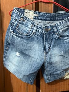 Distressed Denim Shorts
