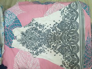 White Streachable Printed Top