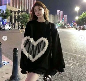 vogue Heart Patch Black Sweatshirt