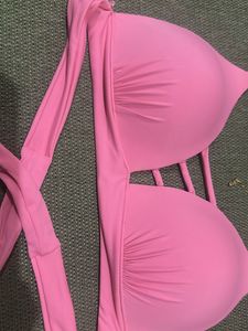 Pink Halter Bikini Top