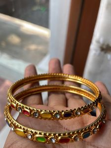 Colorful Bejeweled Bangle Set